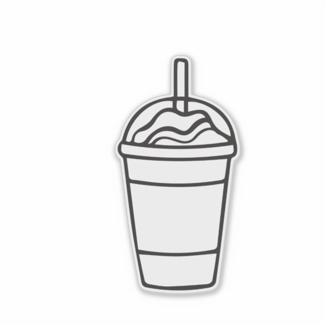 Iced Coffee Cup Outline Sticker (Front)