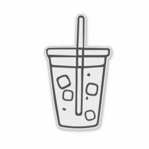 Iced Coffee Cup Outline Sticker