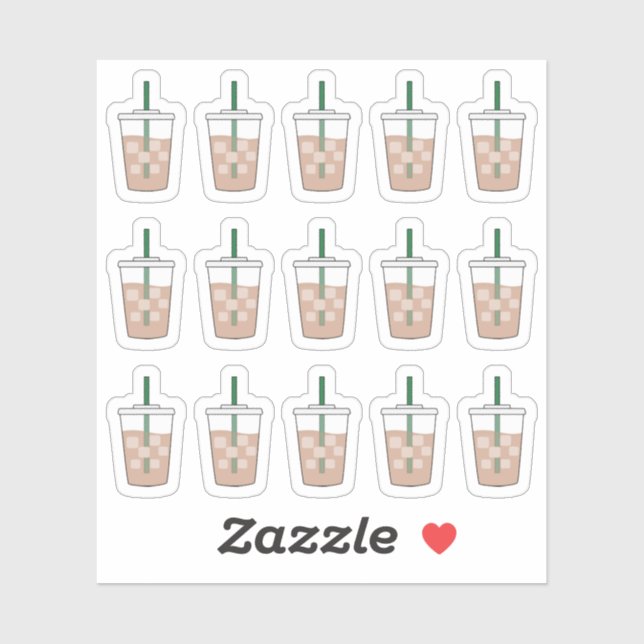Iced Coffee Doodle Cups Coffee Lovers Bujo Planner Sticker (Sheet)