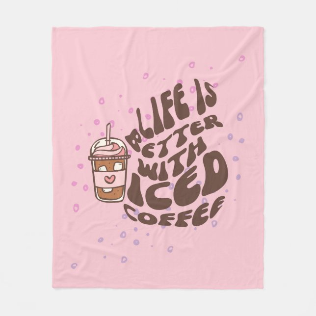 Iced Coffee Fleece Blanket (Front)