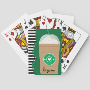 Iced Coffee Frappuccino Personalized Playing Cards
