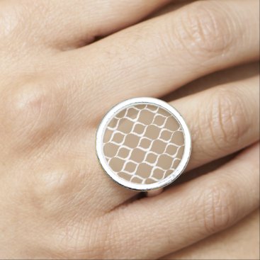 Iced Coffee Geometric Ikat Tribal Print Pattern Rings Iced Coffee Geometric Ikat Tribal Print Pattern Rings