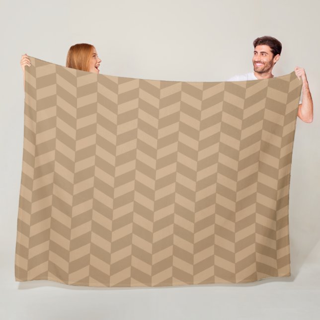 Iced Coffee Herringbone Fleece Blanket (In Situ)