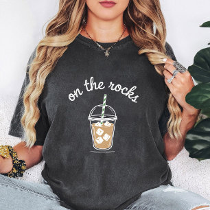 Iced Coffee On The Rocks Design T-Shirt