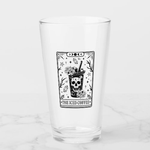 Iced Coffee Tarot Card Style Glass