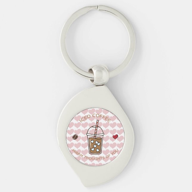 Iced Coffee Warm Thoughts Of You Keychain (Front)