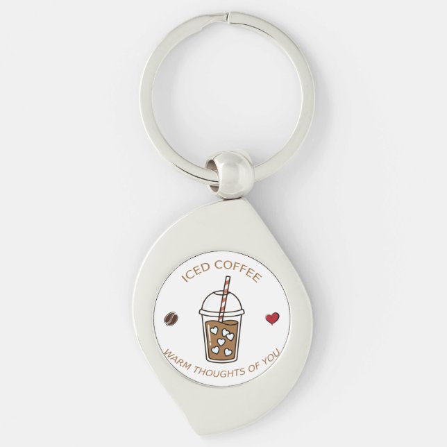 Iced Coffee Warm Thoughts Of You Keychain (Front)