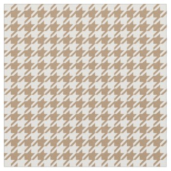 Iced Coffee & White Houndstooth Fabric by StripyStripes at Zazzle