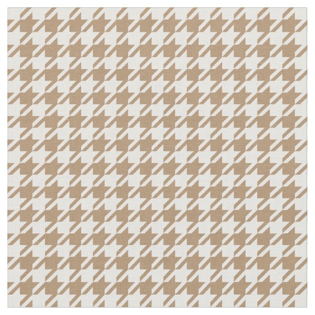 Iced Coffee & White Houndstooth Fabric (Close Up)