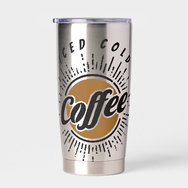 Iced cold coffee personalized insulated tumbler (Right)