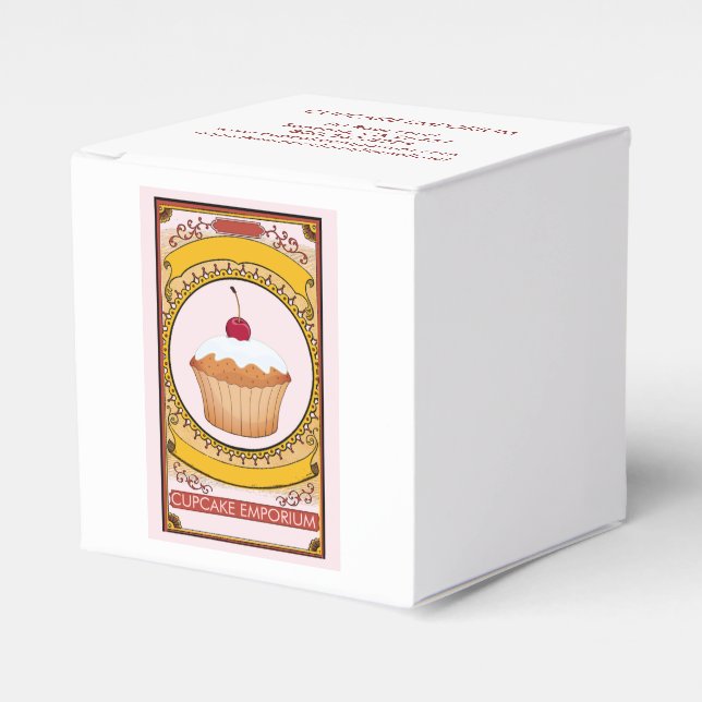 Iced Cupcake Promotional Takeout Favor Boxes (Front Side)