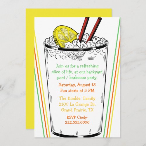 Iced Drink Casual Party Invitation