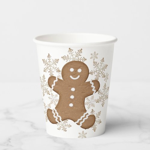 Iced Gingerbread Man and Snowflake Cookies    Paper Cups