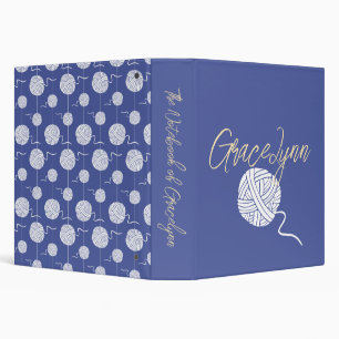 Iced Lemon Yarn Ball String Pattern 3 Ring Binder