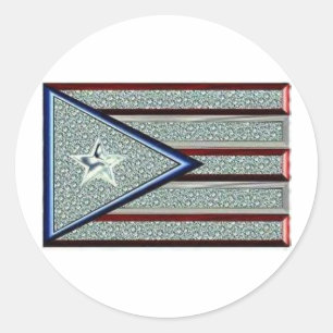 Iced Out Puerto Rican Flag Classic Round Sticker