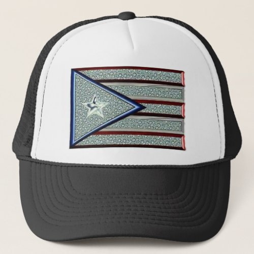 Iced Out Puerto Rican Flag Trucker Hat