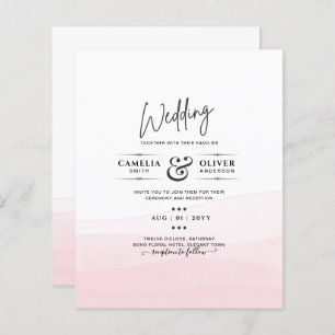 Iced Pink Ombre Wedding Invite