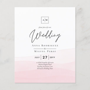 Iced Pink Ombre Wedding Invite Flyer