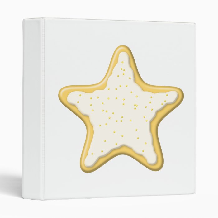 Iced Star Cookie. Yellow and White. Vinyl Binders