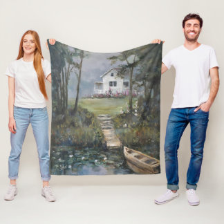 "Iced Tea" hand painted Fleece Blanket
