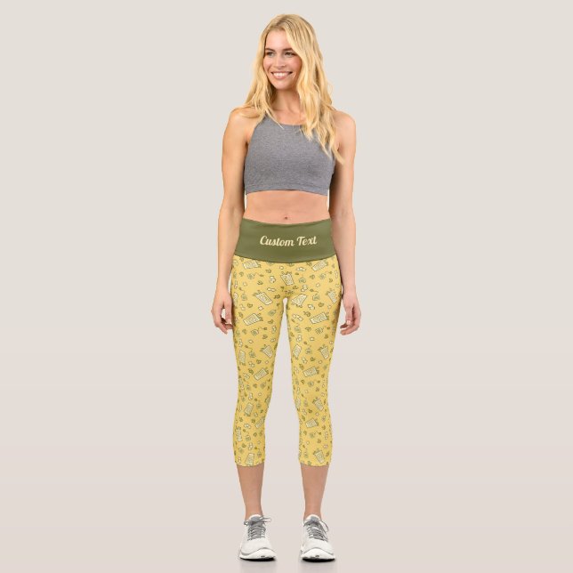 Iced Tea Pattern Capri Leggings (Front)