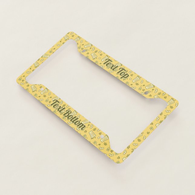 Iced Tea Pattern License Plate Frame (3/4)