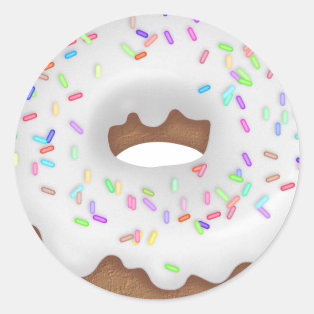 Iced White Sprinkled Bakery Donut sticker (Front)