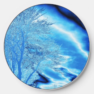 Iced Winter Tree Cobalt Blue Sky Wireless Charger