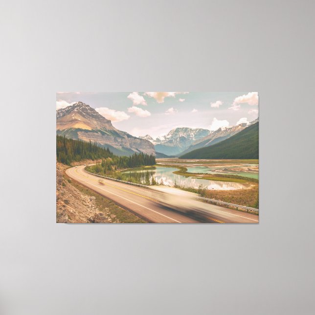 Icefield Parkway Road Canvas Print (Front)