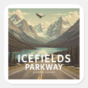 Icefields Parkway Alberta Canada Eagle Square Sticker