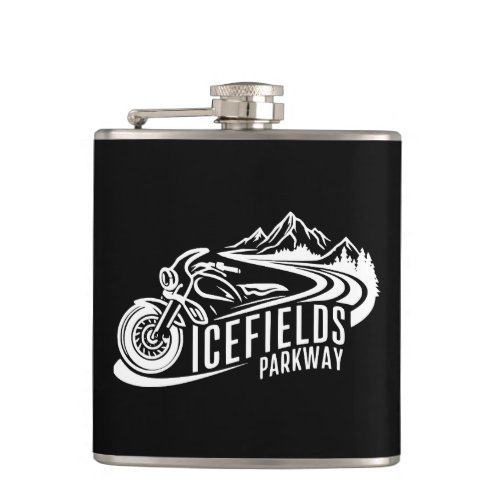 Icefields Parkway Alberta Canada Motorcycle Flask