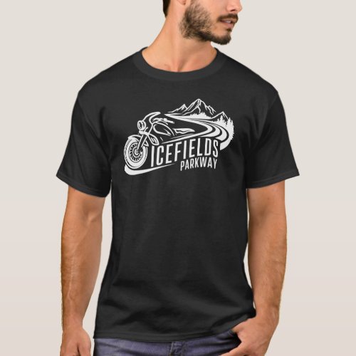Icefields Parkway Alberta Canada Motorcycle T_Shirt