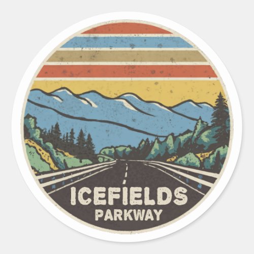 Icefields Parkway Alberta Canada Mountains Classic Round Sticker