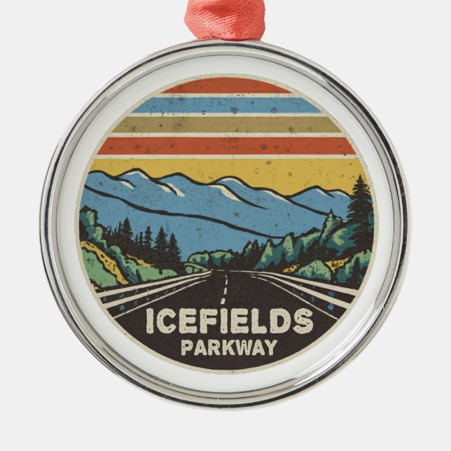 Icefields Parkway Alberta Canada Mountains Metal Ornament (Front)