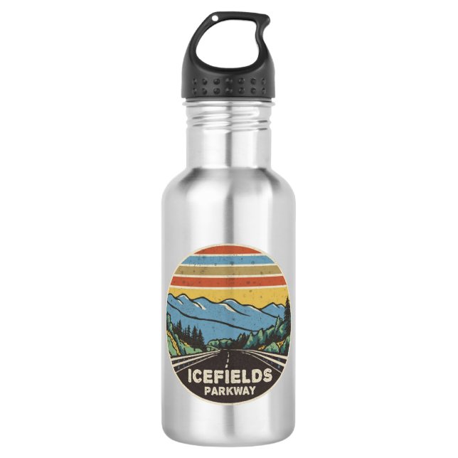 Icefields Parkway Alberta Canada Mountains Stainless Steel Water Bottle (Front)