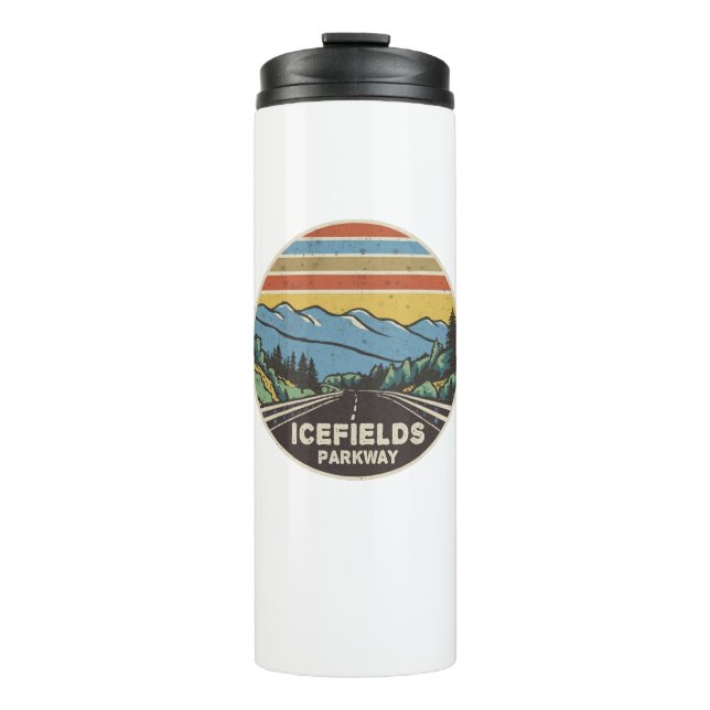 Icefields Parkway Alberta Canada Mountains Thermal Tumbler (Front)