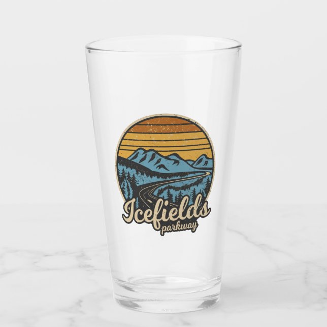 Icefields Parkway Alberta Canada Retro Glass (Front)