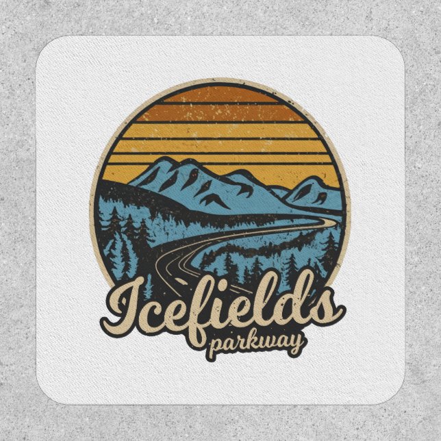 Icefields Parkway Alberta Canada Retro Patch (Front)