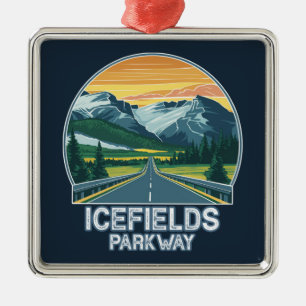 Icefields Parkway Alberta Canada Vista Metal Ornament