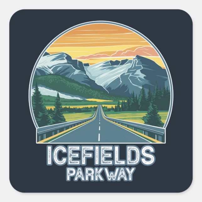 Icefields Parkway Alberta Canada Vista Square Sticker (Front)