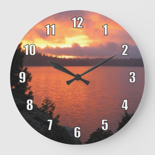 Icehouse Reservoir Sunset Large Clock
