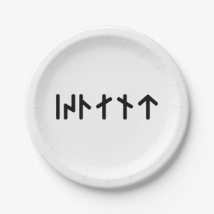Iceland ᛁᛋᛚᛅᚾᛏ ~ Younger Futhark Runes Paper Plates