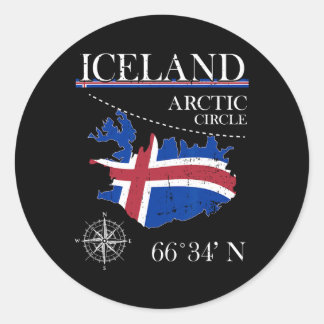 Iceland - Arctic Circle - Polar North Island Icela Classic Round Sticker