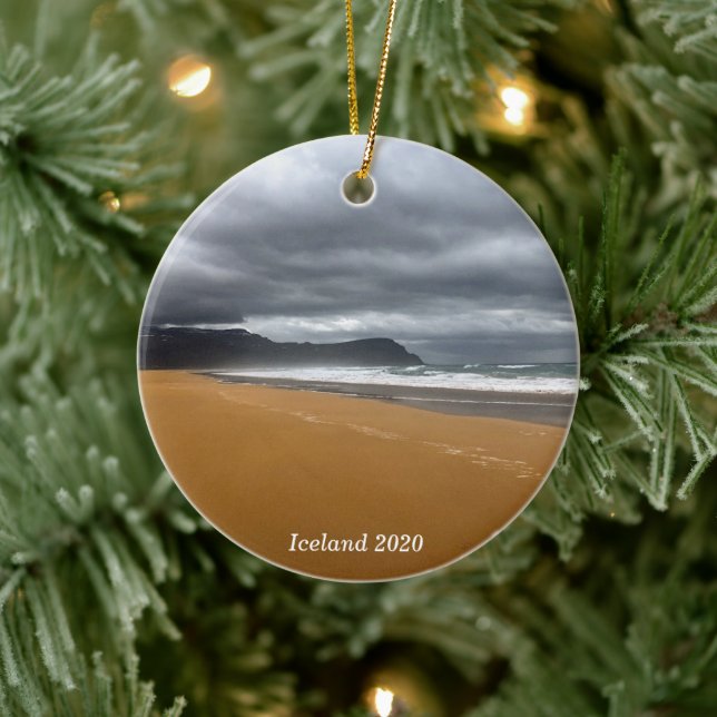 Iceland beach - ceramic ornament (Tree)