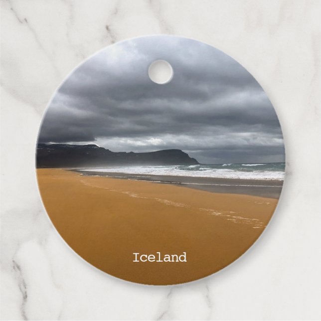 Iceland beach - favor tags (Front)