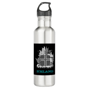 Iceland Bottle, Icelandic coat of arms / flag Stainless Steel Water Bottle