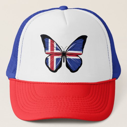 Iceland Butterfly Flag Trucker Hat