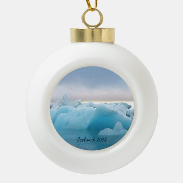 Iceland - Ceramic Ball Ornament (Front)