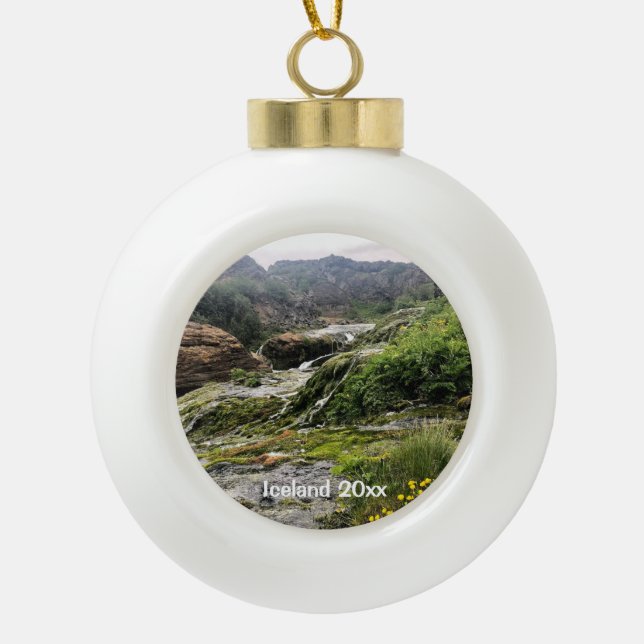 Iceland - Ceramic Ball Ornament (Front)