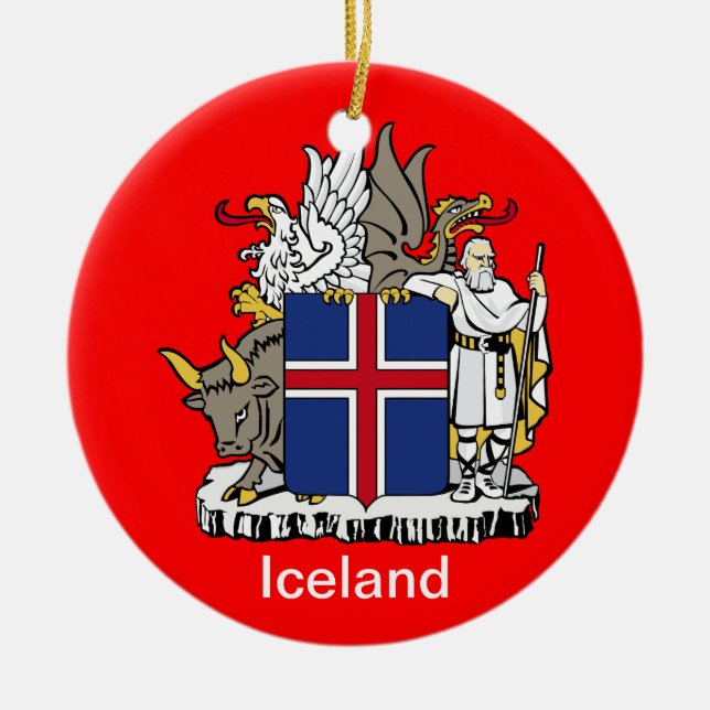 ICELAND* Ceramic Christmas Ornament (Front)